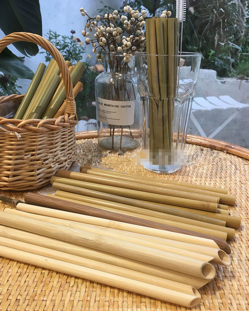 Eco-friendly Bamboo Straw Set | 50pcs