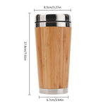 Eco-friendly Natural Bamboo Travel Mug with Lid