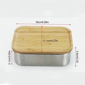 Eco-friendly Stainless Steel Lunch Box Bamboo Cover