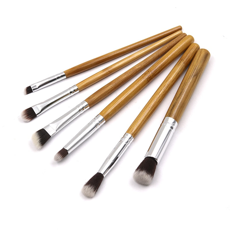 Eco-friendly Bamboo Makeup Brush Set | 6pcs