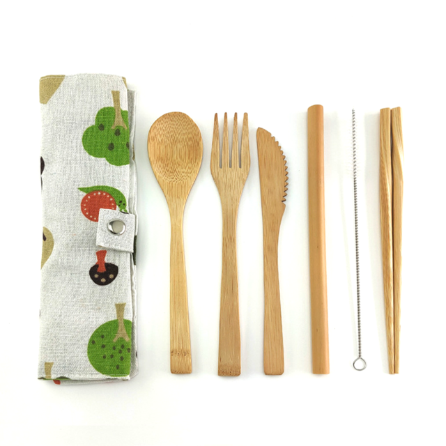 Eco-friendly Bamboo Cutlery Travel Set 2
