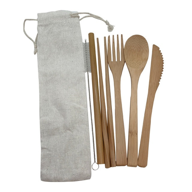 Eco-friendly Bamboo Cutlery Travel Set 1