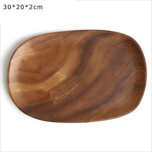 Eco-friendly Irregular Oval Solid Wood Plate