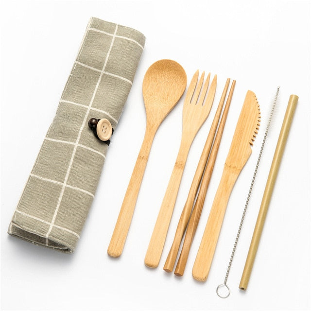 Eco-friendly Bamboo Cutlery Travel Set 4